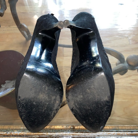 Enzo Angiolini black stud peep toe heels - Picture 4 of 5